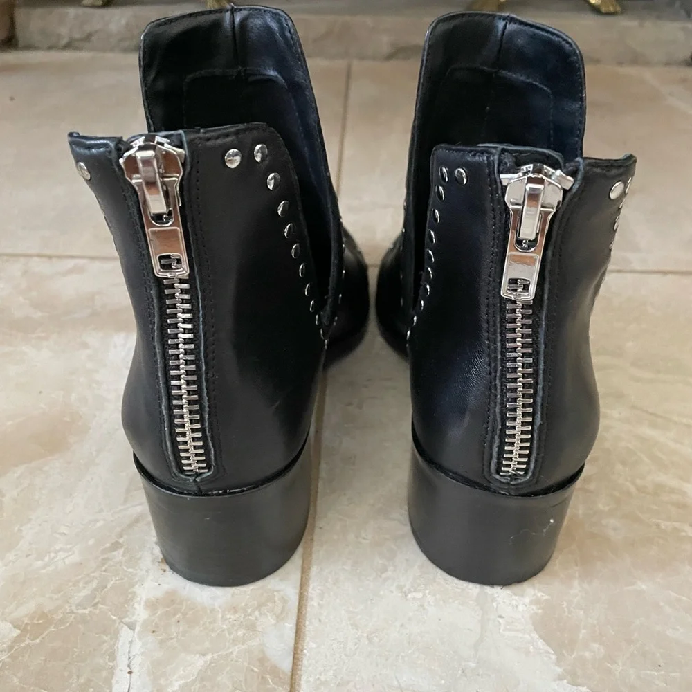 Steve Madden Black Ankle Boots with Silver Studs - Picture 3 of 4